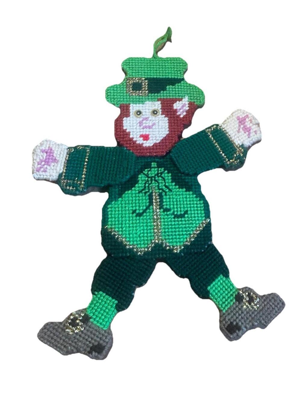 Handmade Leprechaun Plastic Canvas Decoration